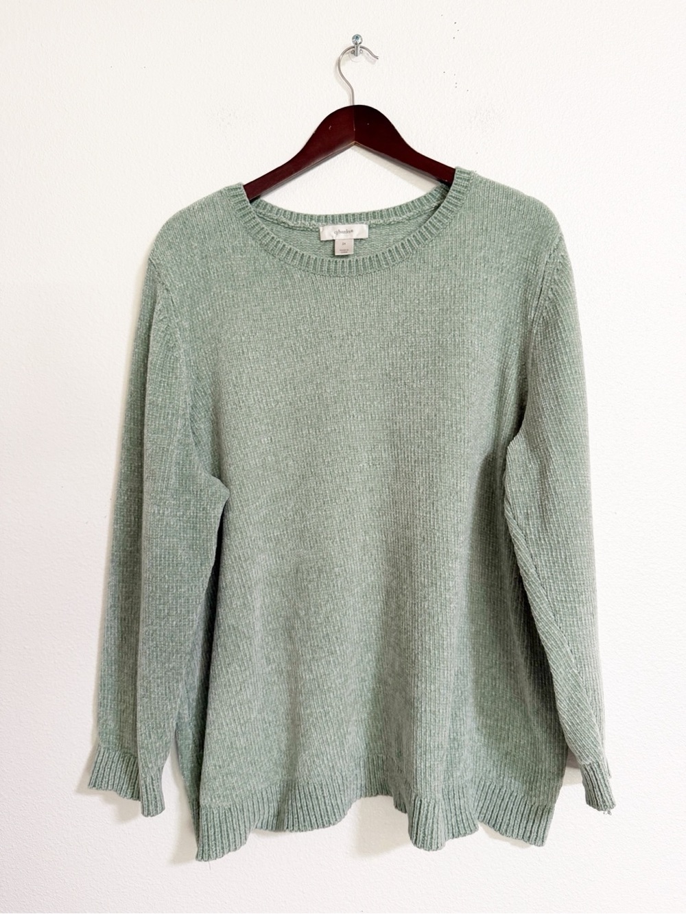 CJ Banks Chenille Knit Sweater Green Size 2X